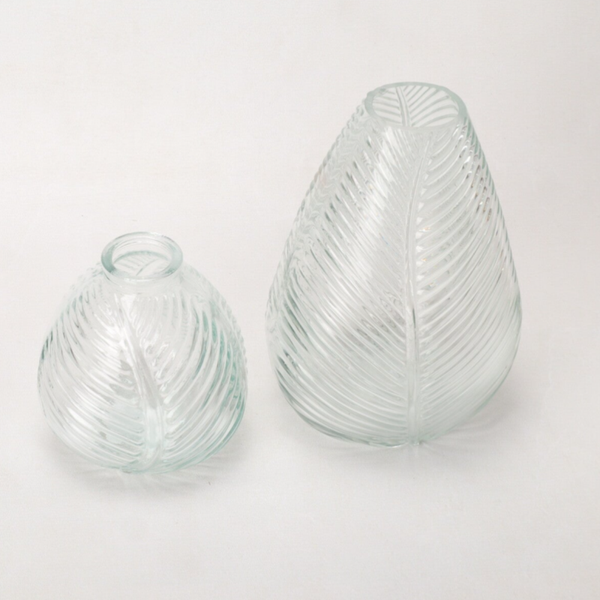 Glasvase Blatt