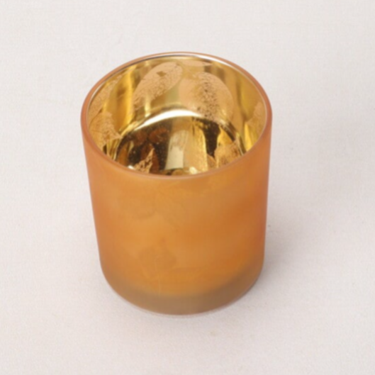 Windlicht Glas Goldblatt