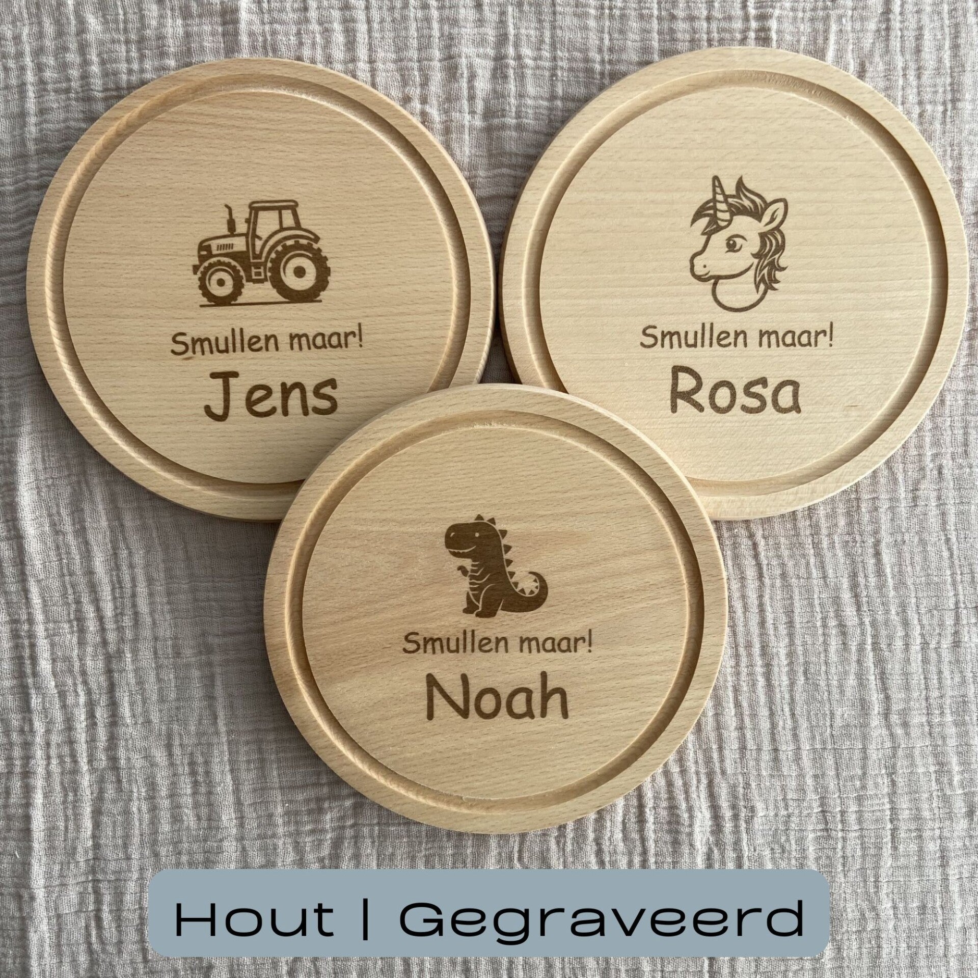 Houten broodplank met naam