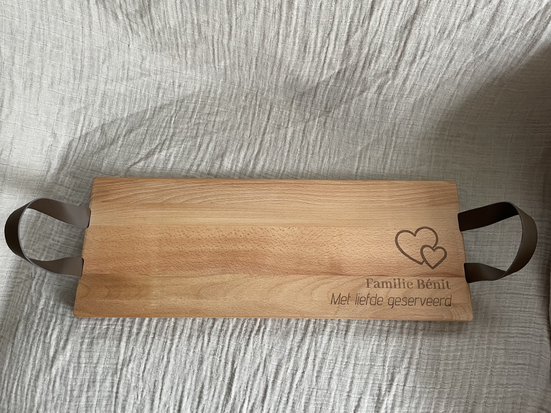 Borrelplank met handvaten | Gravering naar wens