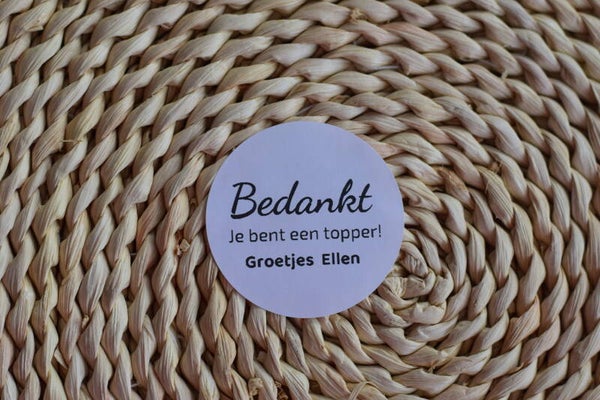 Bedankt sticker basic met naam