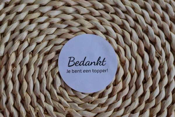 Bedankt sticker basic zonder naam