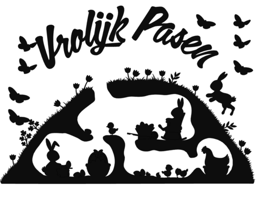 Raamsticker | Hol van de paashaas