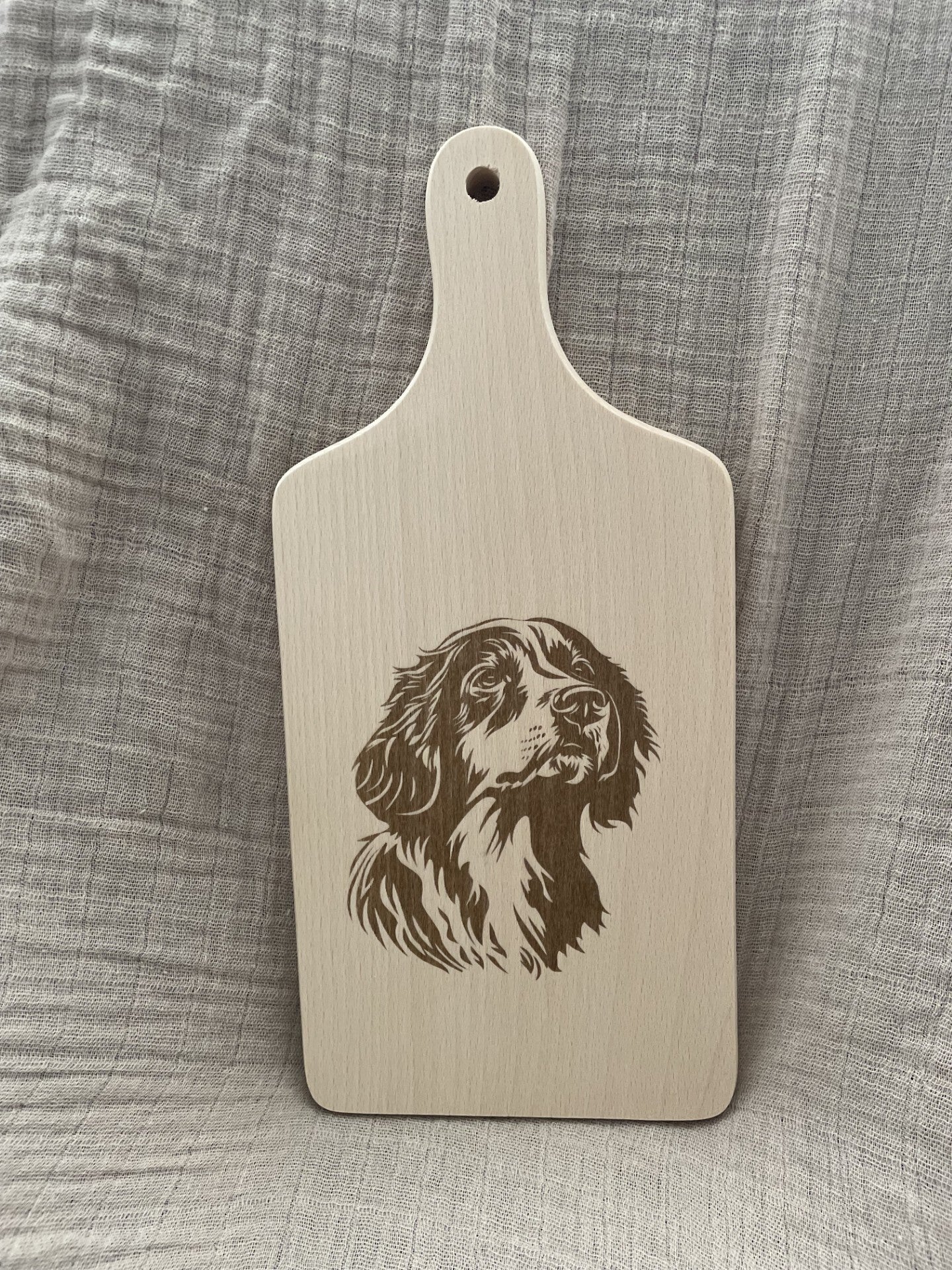 Houten plankje met hondenras naar wens