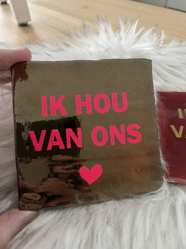 Ik hou van ons | Tegeltje met tekst