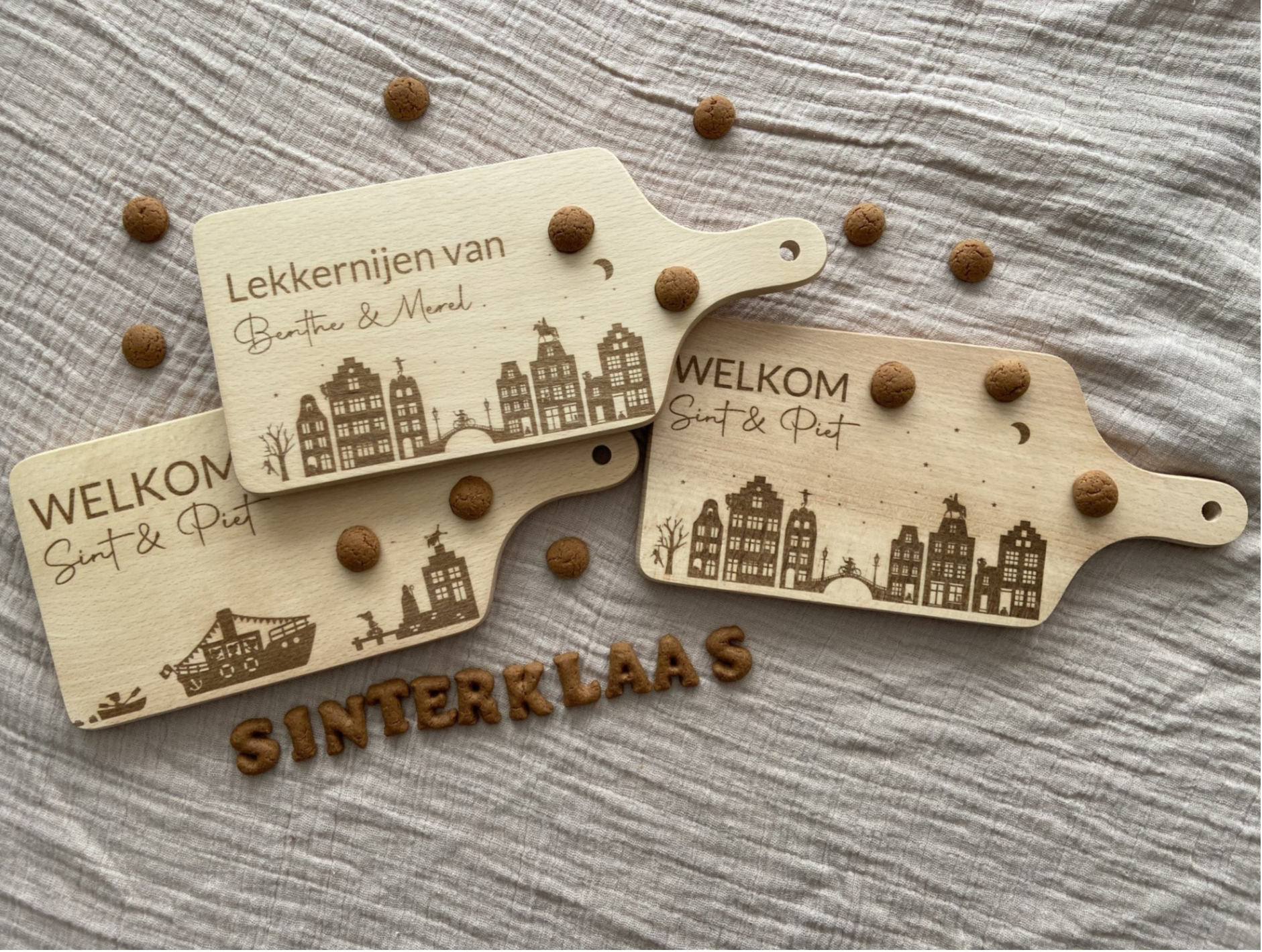 Gepersonaliseerde Houten Snijplank voor Sinterklaas | 100% Onbehandeld Hout