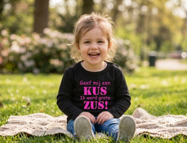 Geef me een kus, Ik word grote zus | Longsleeve