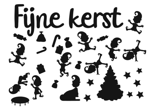 Raamsticker | Aanvulling kerstelfjes