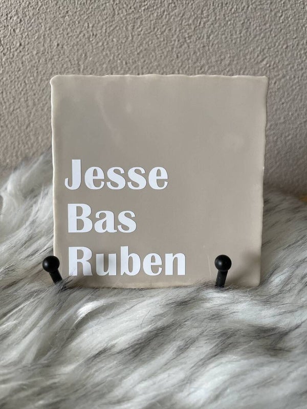 Tegel met namen | Tegeltje met tekst