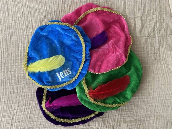 Gepersonaliseerde Pietenmuts voor Kinderen – Groen, Paars, Roze of Blauw