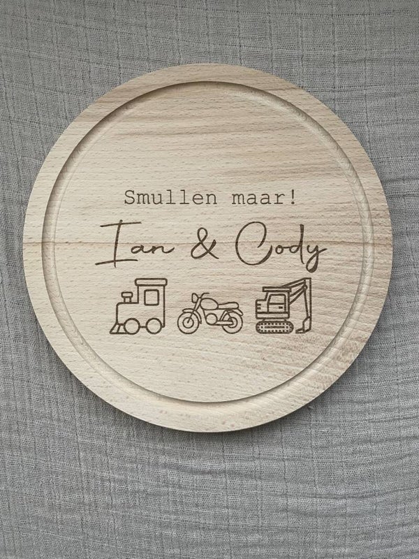 Ronde snackplank/ smikkelplank | voertuigen