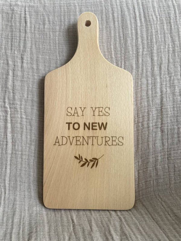 Houten plankje met gravure naar wens