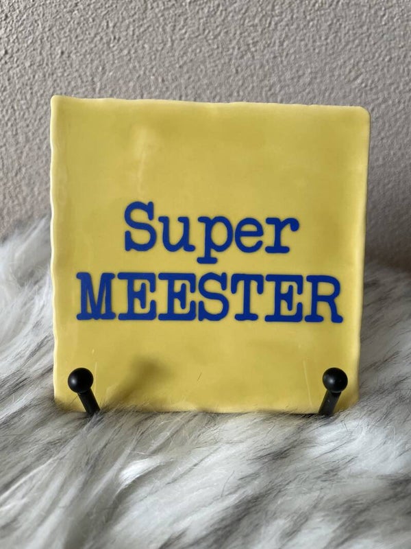 Super meester | Tegeltje met tekst