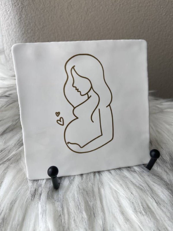 Tegeltje zwangere vrouw | Tegeltje met tekst