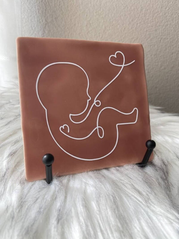 Tegeltje met baby | Tegeltje met tekst