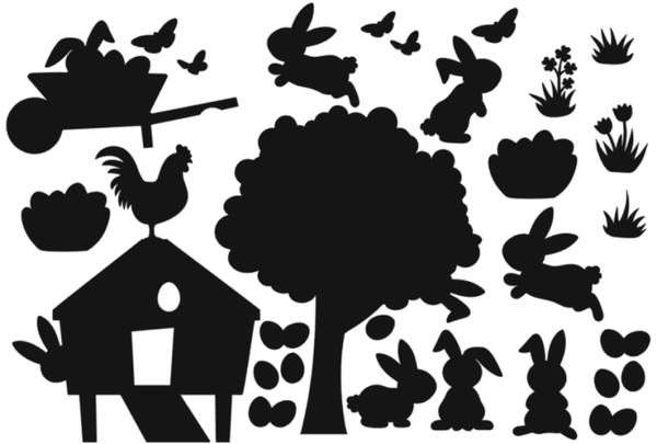 Raamstickers | Combi set landelijk huis, voorjaar & pasen