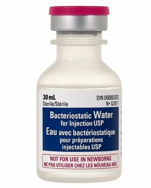 Bacteriostatic Water - 30ml - Required to rehydrate all Lyophilized Peptides