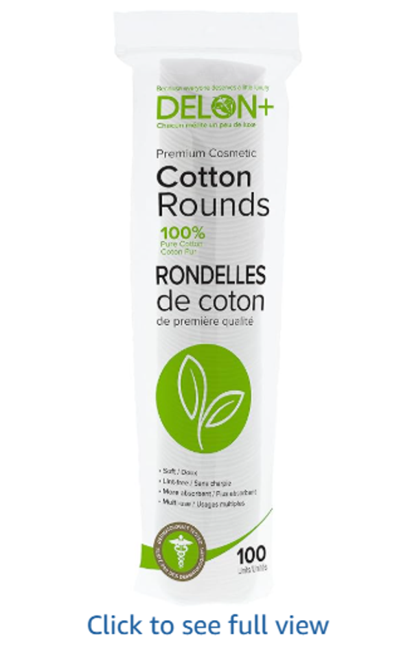 Cotton Rounds for DMSO, Delon Premium Lint Free, White, 100 pack