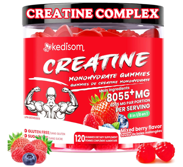 Creatine Monohydrate Gummies - 8 in 1 - 8055 mg - 120 Gummies