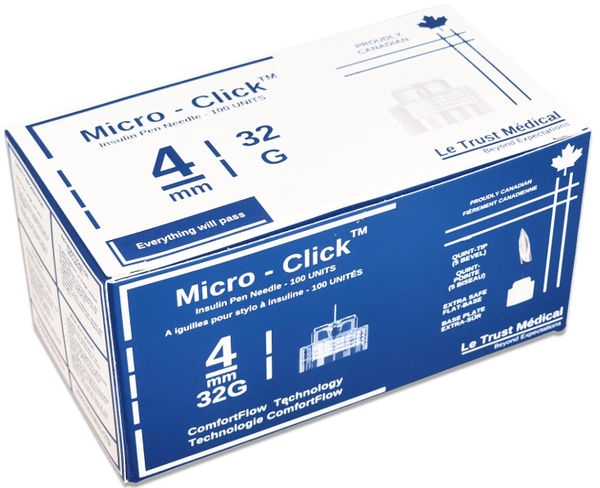 Universal Insulin Pen Needles 4mm - 100 Count