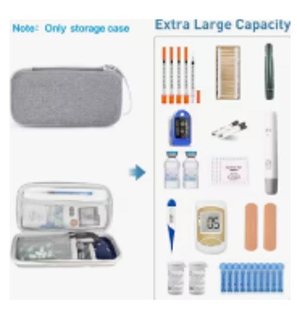 Peptide Travel Storage Box - Refrigerator friendly - Large - GREY