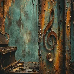 ai-generated-rusted-metal-door-large-rusted-musical-note-attached-to-set-against-faded-blue-wall-peeling-320127313-standard.webp