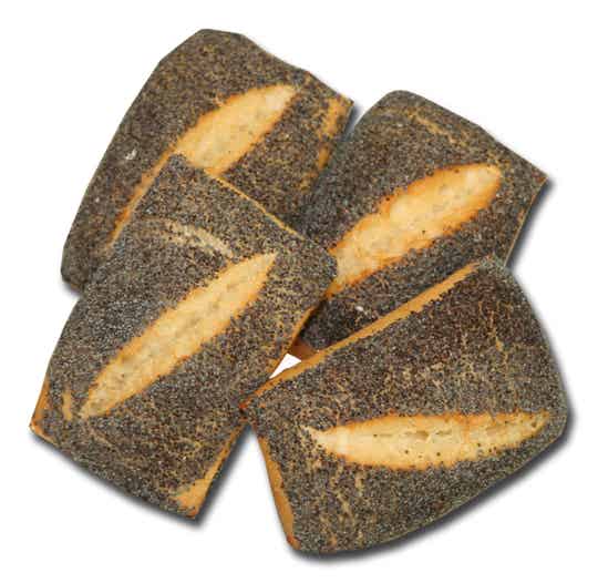 Hefefreies, veganes Mohngebäck - 1 Stück a 85 g