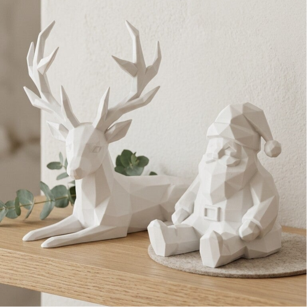 Low Poly Kerstman & Kersthert