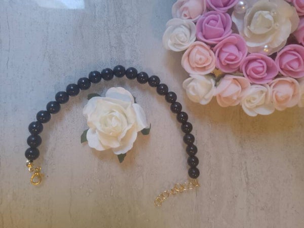 🖤 Bracelet Perles Noires Élégance