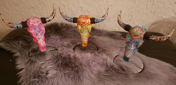 Buffelkop Handbeschilderd door Maya-Indianen.
