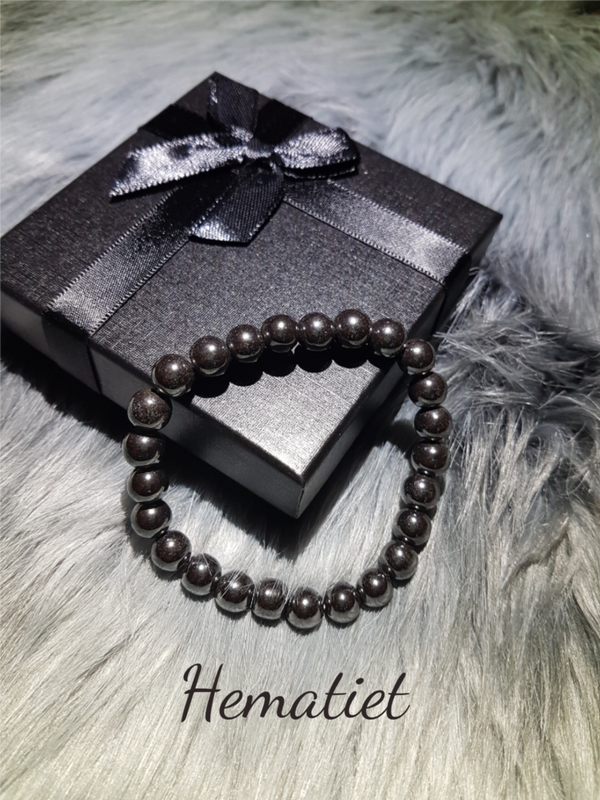 8mm kralen edelsteen armband. Lengte: 18 cm