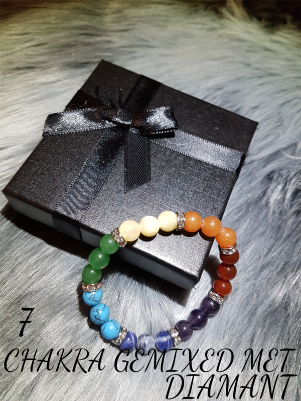 8mm kralen edelsteen armband met 7 chakra edelstenen Lengte: 18 cm