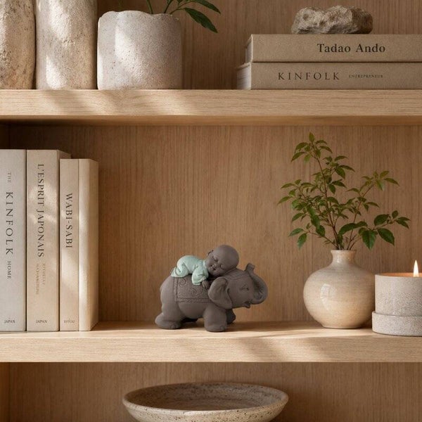 Boeddhabeeldje – Bonze Olifant – Zen- en Feng Shui-decoratie – Spirituele en ontspannen sfeer – Decoratief cadeau-idee