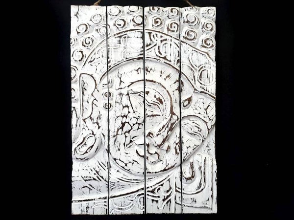 budha 55x39cm white wash