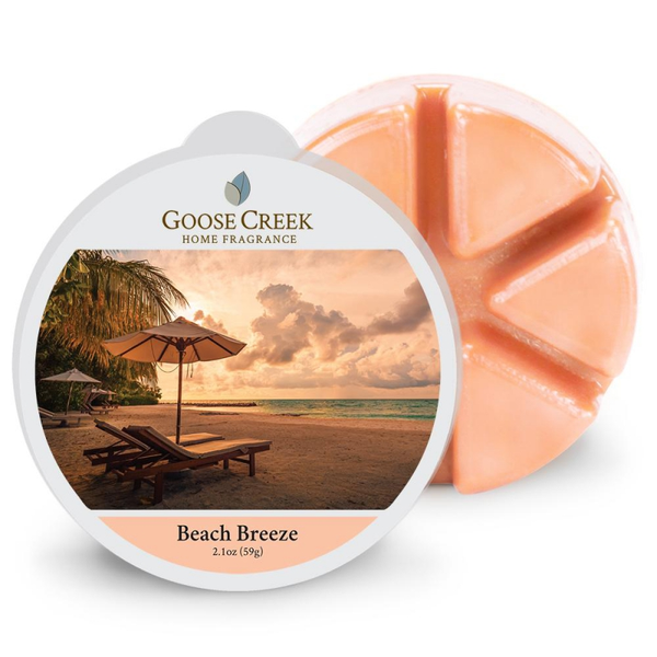 Goose Creek  Beach Breeze Wax Melt  Het is  zomervakantie op de Caribische eilanden! Tropische bloemen en koele zeespray kalmeren de ziel.