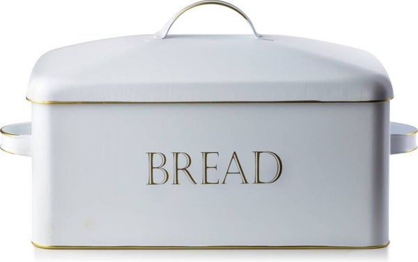 Cookini Vintage Broodtrommel - Brood Bewaartrommel - Keuken - Metaal - Vers Brood - Retro - Wit