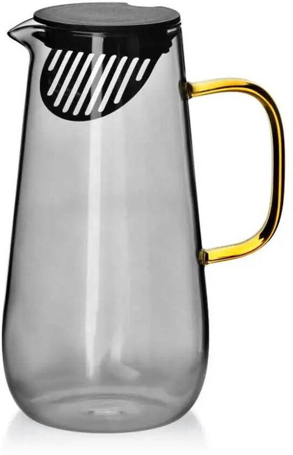 Affekdesign - Schenkkan 1.5l borsilicaat met deksel en goudgele accenten