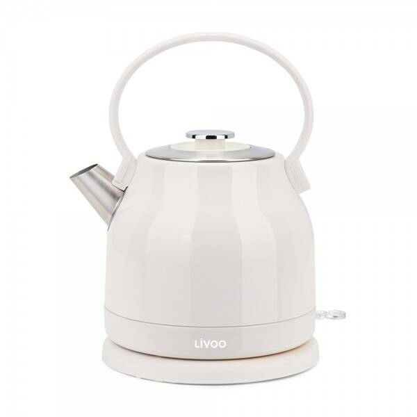 Livoo Retro Waterkoker – 1,5L – 2200W – RVS – Crème/Groen