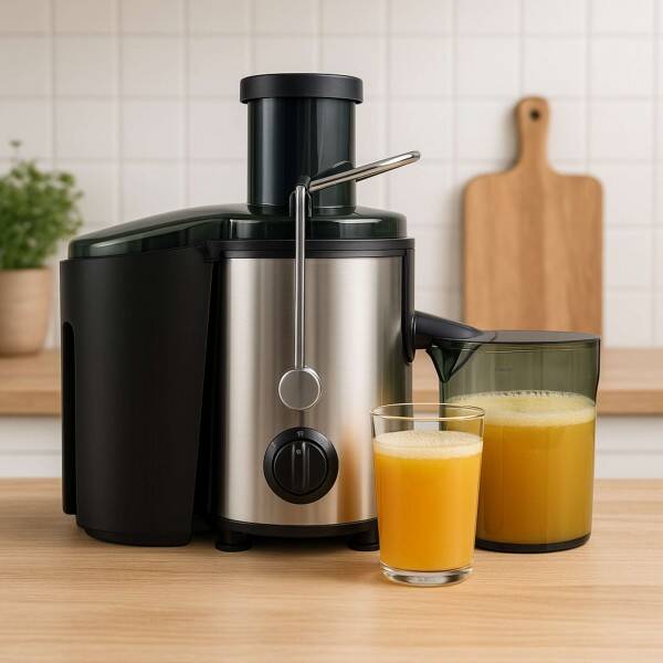 Livoo Sapcentrifuge – Juicer voor groenten en fruit - 1000W – RVS & Zwart – 1,5L - 2 Snelheden + Pulsfunctie