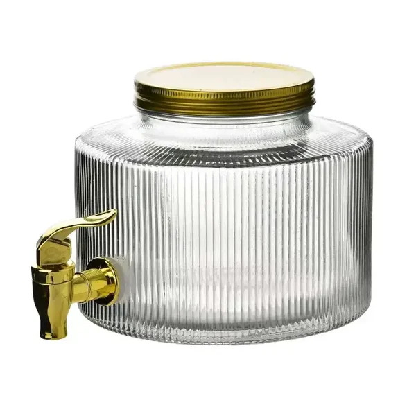 Mondex - MODERNE KEUKEN Glazen dispenser limonadetap met tapkraan - 2L 10.5x18x15cm - Drankdispenser