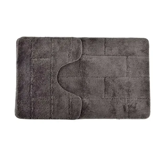 Mondex - ZAC Set van 2 Badkamerkleden 50x37/50x80cm - Badkamermat - WC mat - Toiletmat - Anti-slip- Badmat