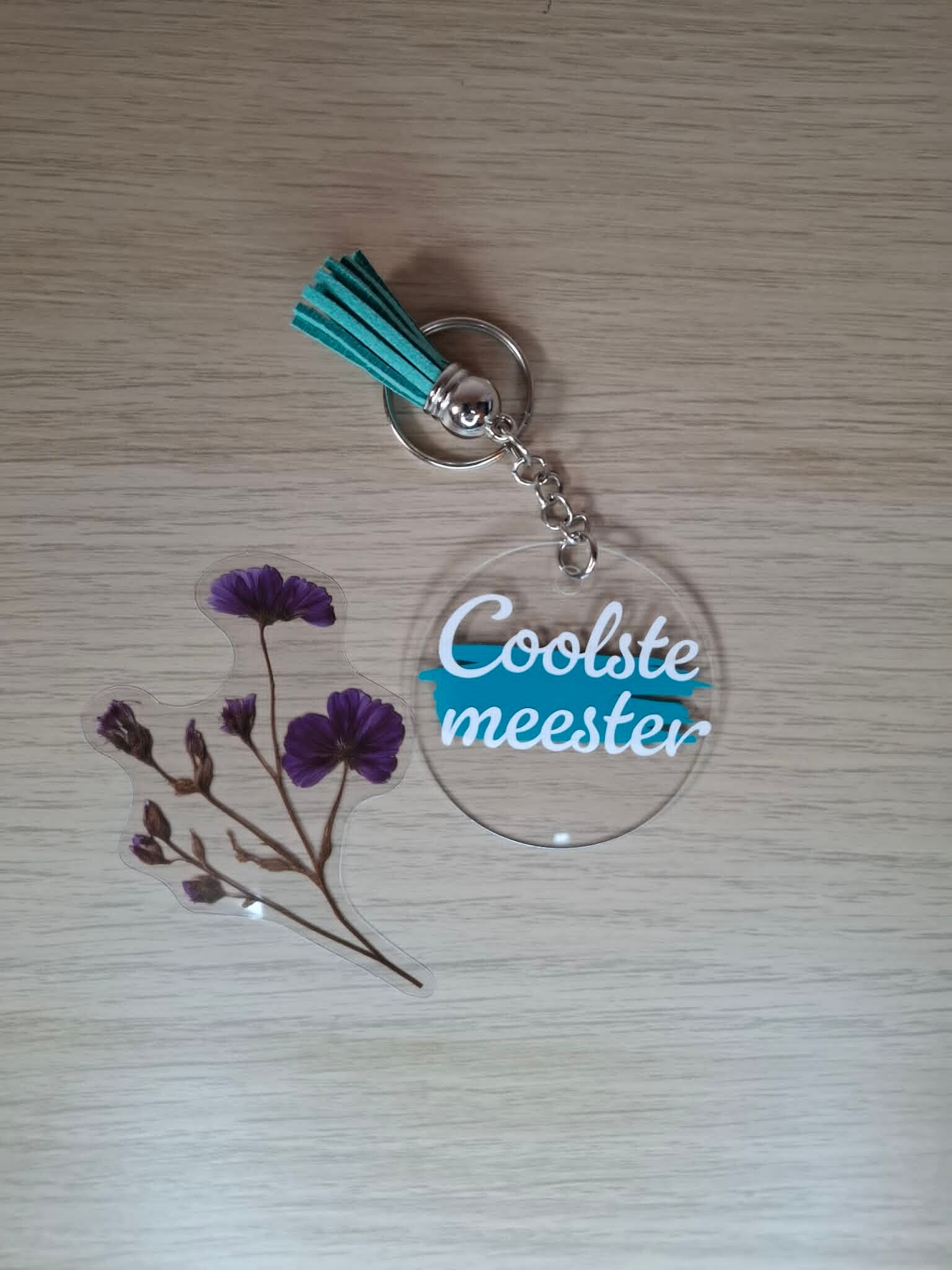 sleutelhanger plexi meester