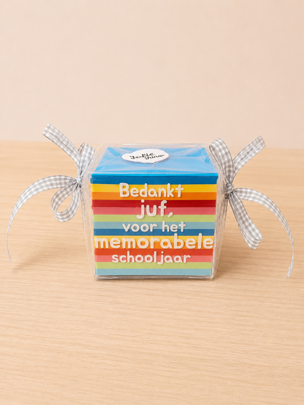 Memoblok juf grijs