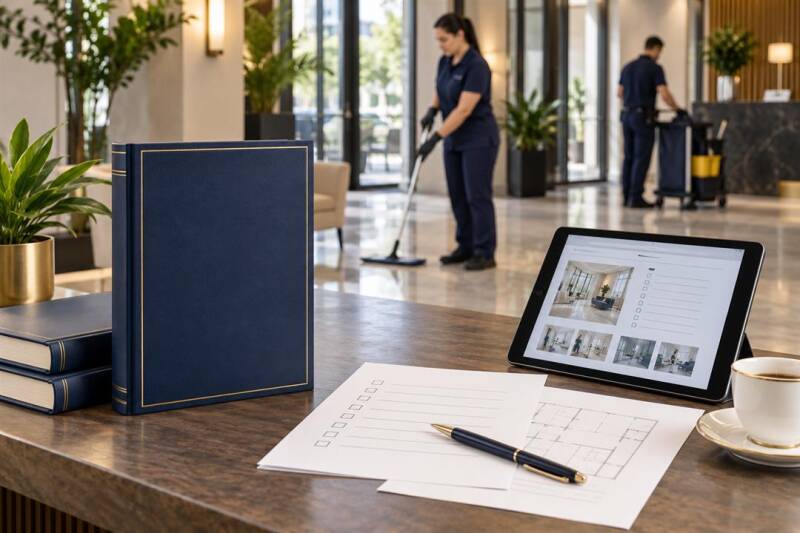 Illustrative Arbeitsmappe mit Leitfaden und bearbeitbaren Dokumenten