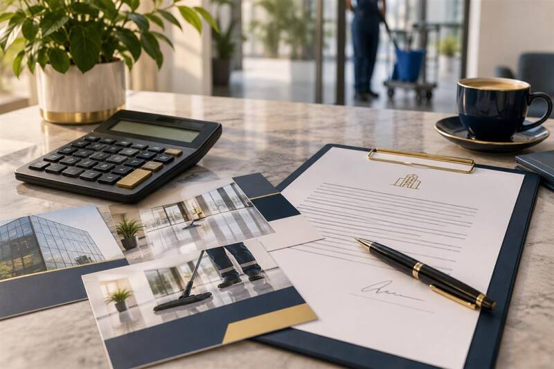 Rechner und Vertragsunterlagen zur Ermittlung der Werbekosten pro Auftrag
