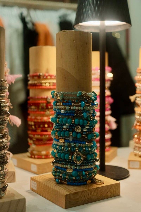 Armbandjes Steff - Goud Azuur Blauw - per 3 stuks