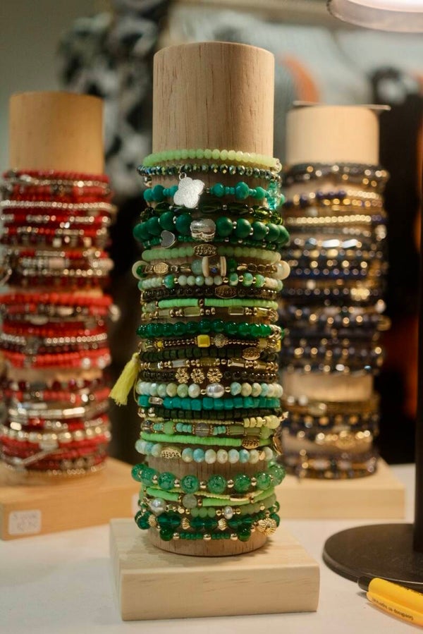 Armbandjes Steff - Goud Groen - per 3 stuks