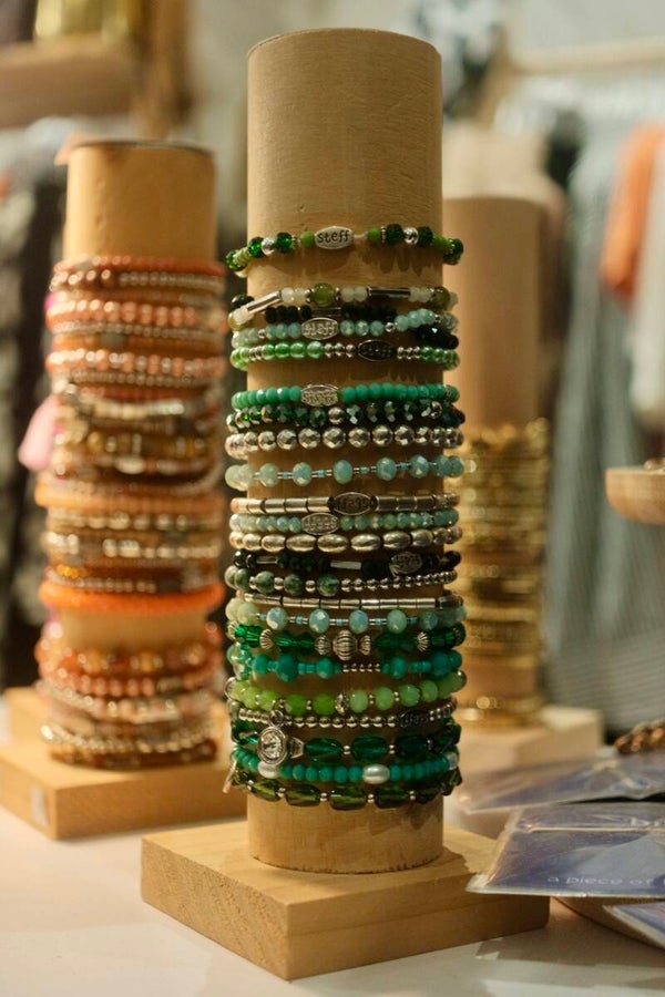 Armbandjes Steff - Zilver Licht Groen - per 3 stuks