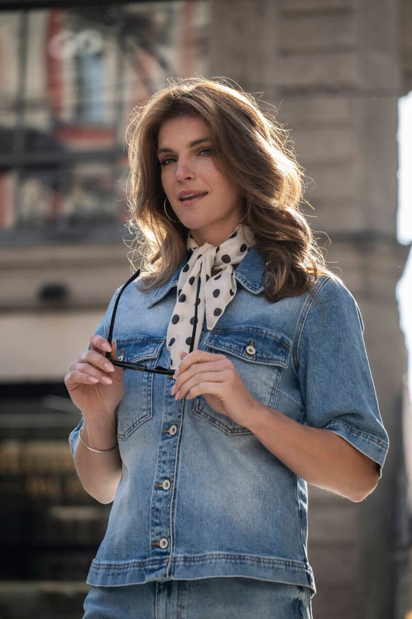 Elvira Top Demi - Washed Denim