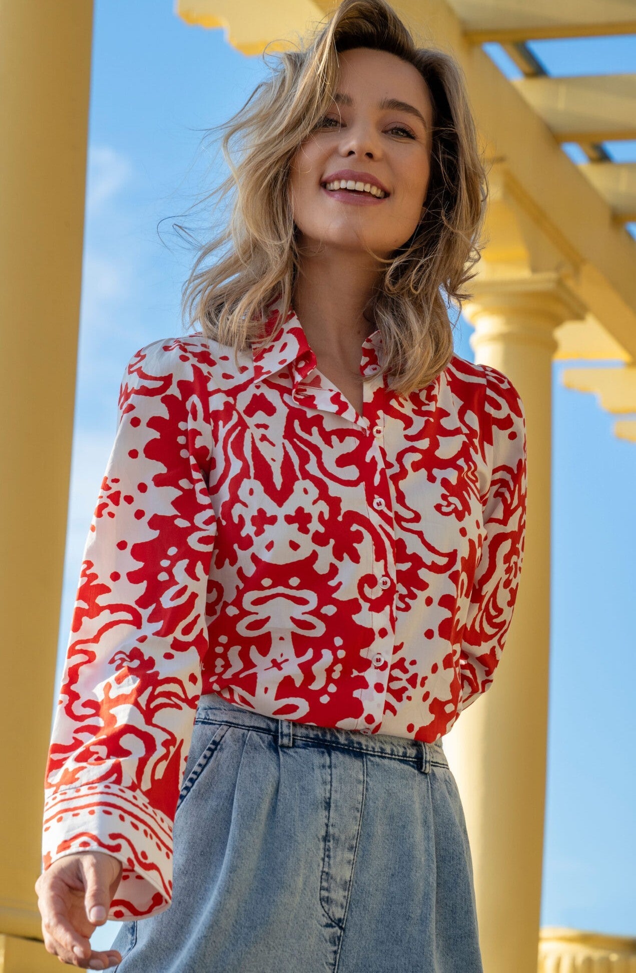 Elvira Blouse  Amy - Candy Red